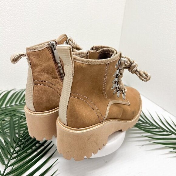 Dolce Vita Huey Hiker Whiskey Nubuck Leather Lace-Up Ankle Boots Size 6 - Picture 7 of 13